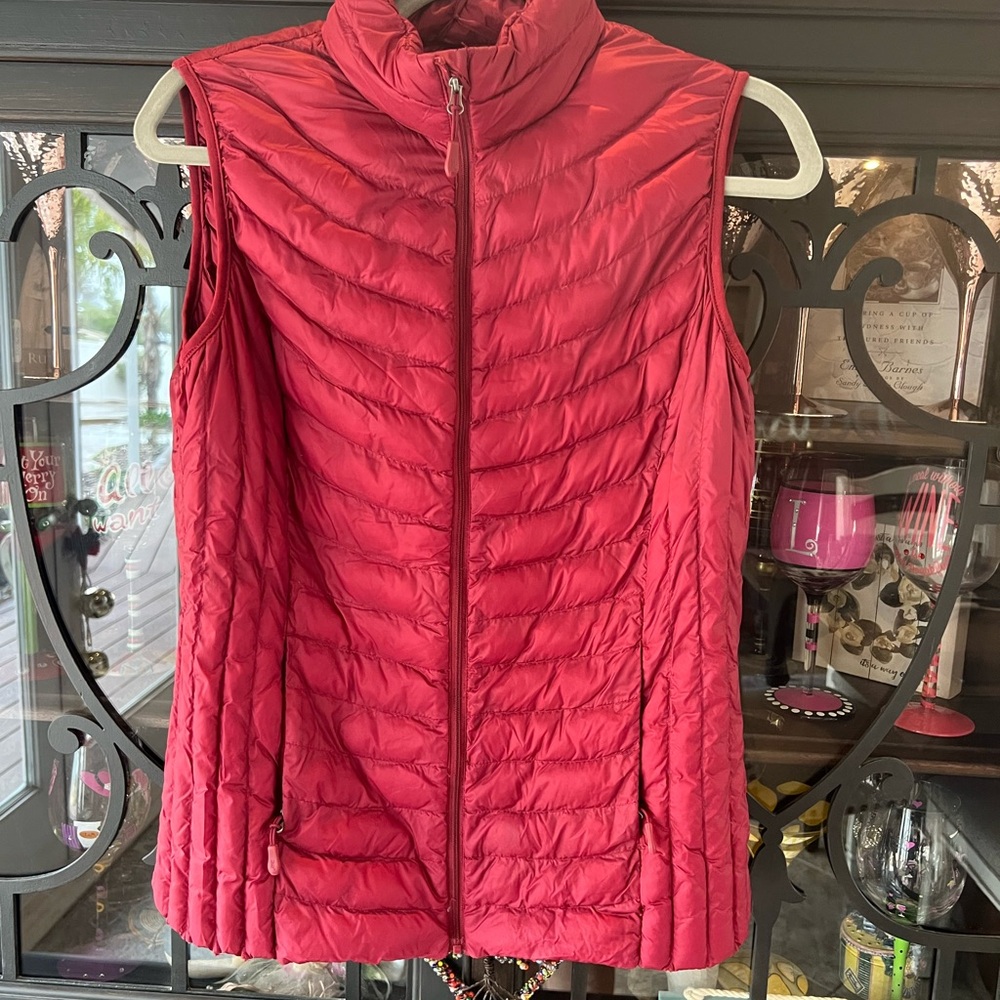Women's Red Puffer Vest